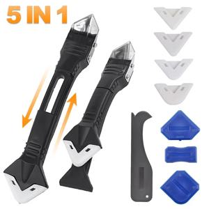 5 In 1 실리콘 스크레이퍼 실란트 부드러운 리무버 도구 세트 코킹 피니셔 부드러운 그라우트 키트 바닥 금형 제거 핸드 툴 세트
