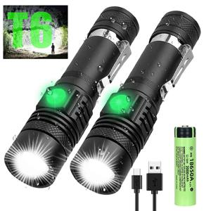 높은 전력 T6 Led 손전등 펜 클립과 Zoomable 캠핑 토치 방수 4 조명 모드 다기능 USB 충전기