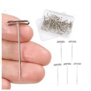 50/100Pcs 27/32/38/45/50MM T 핀 바늘 가발 뜨개질 차단을위한 T 핀 만들기 모듬 된 크기 T-핀 스테인레스 스틸 NEW