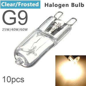 10pcs G9 25W 40W 60W 투명/서리로 덥은 할로겐 전구 2 핀 기본 따뜻한 흰색 작은 전구 샹들리에/펜던트/캐비닛 조명