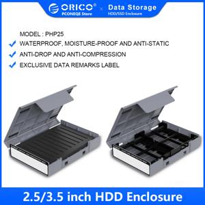 ORICO 2.5 M.2 하드 드라이브 보호 상자(2.5 3.5 SSD HDD용 라벨 포함) 충격 방지 방진 보관 상자 2.5 하드 디스크 케이스 가방