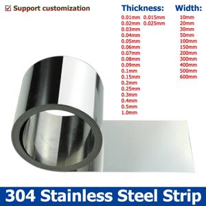 1 미터 304 스테인레스 스틸 스트립 시트 두께 0.01-1mm 강철 코일 강판 폭 10-600mm 0.02/0.05/0.1/0.2/0.3/0.4/0.5mm