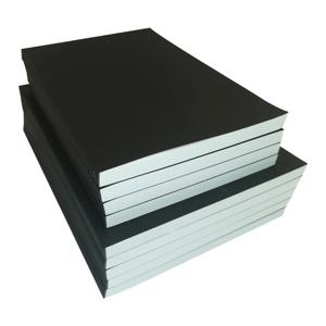 검정색 커버 A5/B5 노트, 128매/256페이지/책, 공백, 가로줄 및 격자 페이지 사무실 학습 노트 용품 CS-078