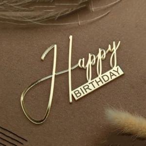 3pcs 아크릴 생일 여왕 골드 케이크 토퍼 생일 축하 파티 측면 케이크 장식 액세서리