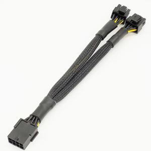 PCI-E 8p ~ 2x8p 8p 암-더블 6+2 남성 GPU 그래픽 비디오 카드 광부 전원 연장 케이블 코드 18AWG 와이어