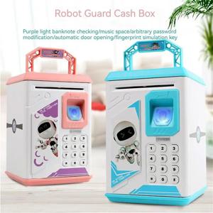 지문 돼지 저금통 현금 동전 전자 저축 은행 Atm 어린이를위한 자동 예금 암호 돈 상자 크리스마스 선물 장난감