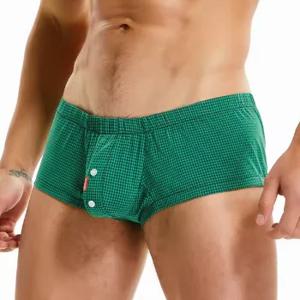 SEOBEAN-Boxer court à carreaux pour hommes, sous-vêtements, culotte flèche, vêtements de détente, caleçons, bas de sommeil