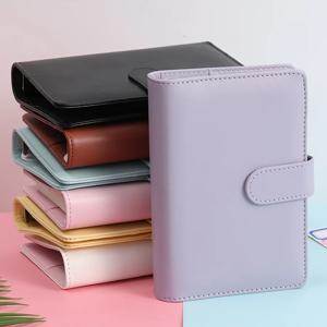 컬러 PU 가죽으로 만든 A6 예산바인더 플래너, 저장 $500