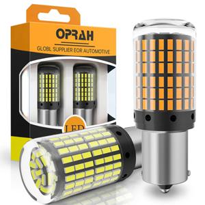오프라 2pcs 높은 전원 자동차 LED 빛 1156 BA15S P21W BAU15S PY21W 1157 P21/5W 7440 W21W Canbus 3014SMD 신호 램프 브레이크 전구 12V