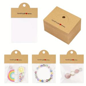 50bags 및 50cards, 보석 디스플레이 투명 가방, 팔찌, 귀걸이, 공예 포장 세트를 포함한 100Pcs 보석 패키지 가방
