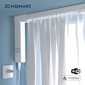 Zemismart Matter Over WiFi 스마트 전동 트랙 전기 슬라이드 커튼 지원 HomeKit SmartThing Alexa Google 홈 앱 제어