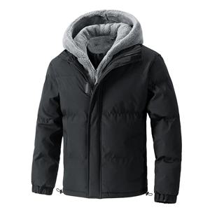 8XL 두꺼운 따뜻한 플러스 사이즈 겨울 자켓 남성 퍼퍼 자켓 후드 파카 망 코튼 플리스 패딩 가짜 투피스 코트 아웃웨어