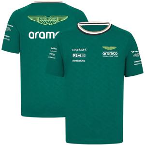 Formula1 팀 레이싱 2024 새로운 녹색 여름 남성 통기성 티셔츠 야외 스포츠 팀 캐주얼 반팔 티셔츠 남성용