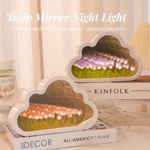 1pc 수제 DIY 크리 에이 티브 선물 튤립 꽃 바다 밤 분위기 램프 선물 할로윈 크리스마스 생일 여자 친구