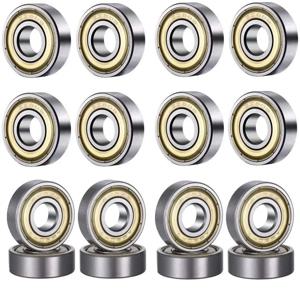608 ZZ 608RS 볼 베어링, 금속 이중 차폐 미니어처 딥 그루브 스케이트보드 볼 베어링, 8mm X 22mm X 7mm, 10 개