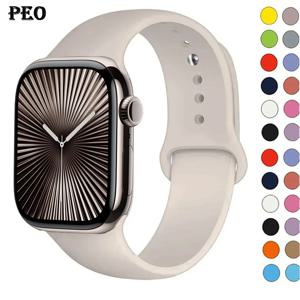Apple Watch 시리즈 용 실리콘 밴드 10 46mm 42mm 스트랩 44mm 45mm 40mm 41mm 스포츠 팔찌 iwatch 8 7 6 5 4 3 SE 9 Ultra 2 49mm