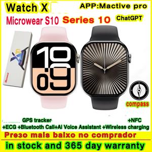 남성용 스마트 워치 시리즈 10 마이크로웨어 워치 X 10 스마트 워치, S10 NFC 다이나믹 아일랜드, 제스처 응답, ChatGPT 나침반, GPS 트래커, 48mm