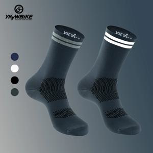 YKYWBIKE 사이클링 양말 남성 여성 통기성 도로 자전거 양말 스포츠 압축 양말 야외 레이싱 러닝 자전거 양말