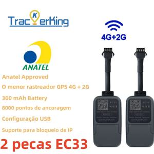 300mAh 배터리 TrackerKing가 장착된 2pcs EC33 4G+2G GPS 추적기 가장 작은 추적기 릴레이 GPS Rastreador GPS J16 Acc 알람