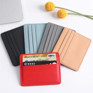 1Pc Pu 가죽 ID 카드 홀더 캔디 컬러 은행 신용 카드 상자 멀티 슬롯 슬림 카드 케이스 지갑 여성 남성 명함 커버