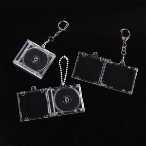주변 기념 빈 앨범 미니 CD 케이스 키 체인 CD 플레이어 모양의 키 펜던트 DIY 배낭 매달려 장식