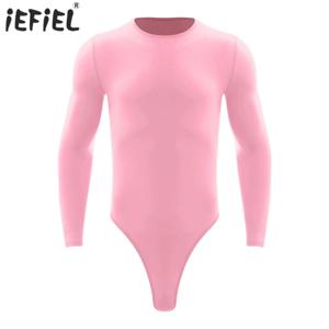 남성용 Rompers 원피스 레오타드 섹시한 실내복 잠옷 라운드 넥 긴 소매 프레스 버튼 바디 슈트 패션 캐주얼웨어