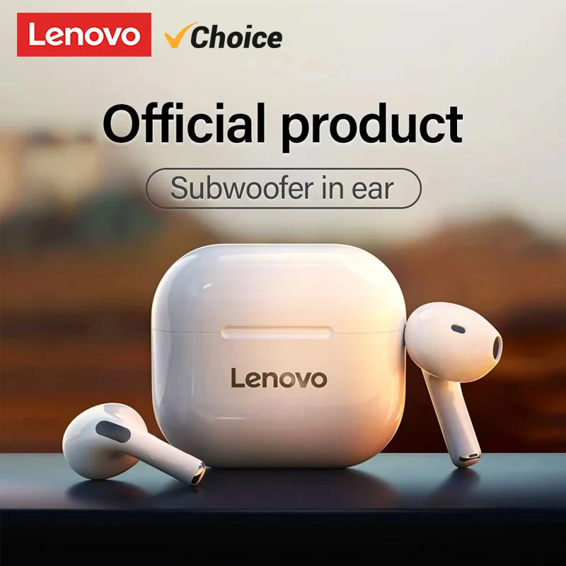 Lenovo LP40 무선 Bluetooth 이어폰 TWS 터치 컨트롤 헤드셋 게임용 헤드폰 마이크 이어 버드가있는 HD 통화 2025 새로운 선택