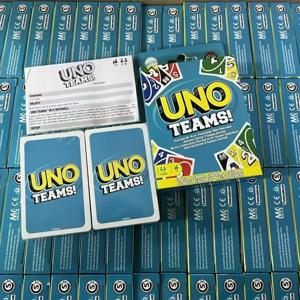 112pcs 우노 팀! 게임 보드 게임 UNO 카드 테이블 가족 파티 엔터테인먼트 UNO 게임 카드 장난감 어린이 생일 선물