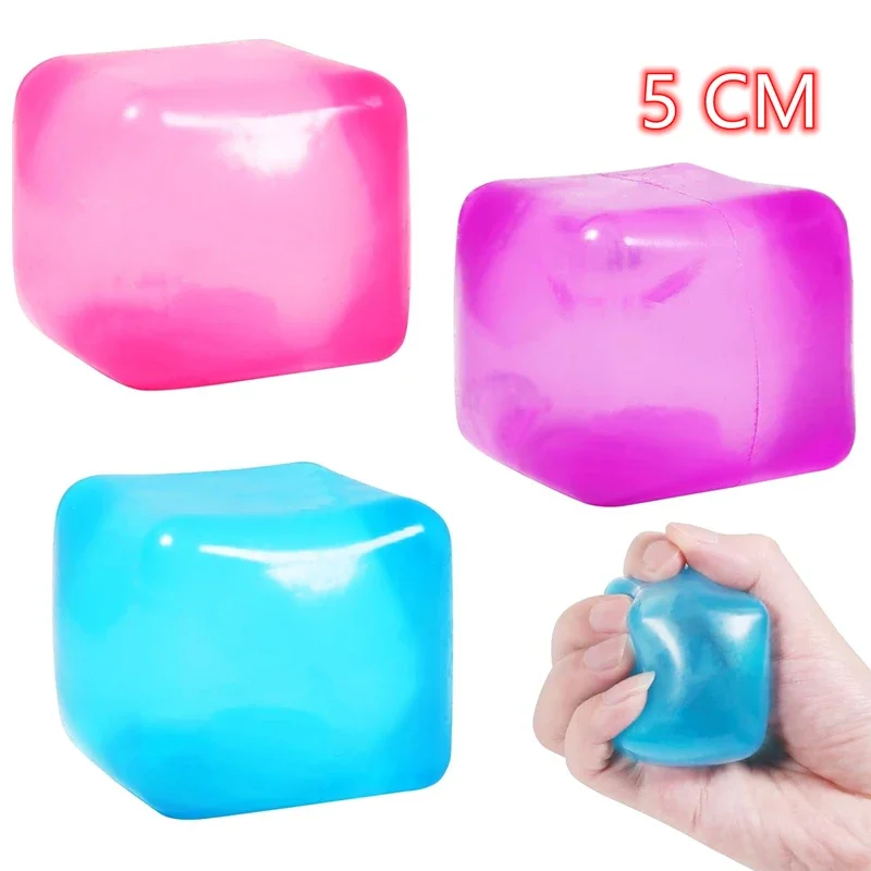 고밀도 젤 아이스 큐브 스퀘어 감압 벤트 장난감 Squishy 스트레스 볼 짜기 장난감 스트레스 릴리프 감각 장난감
