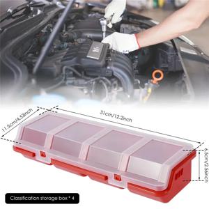 4개의 구획이 있는 2Pcs 플라스틱 나사 보관 상자 나사, 너트, 손톱 및 볼트의 소형 부품 보관을 위한 도구 보관 상자