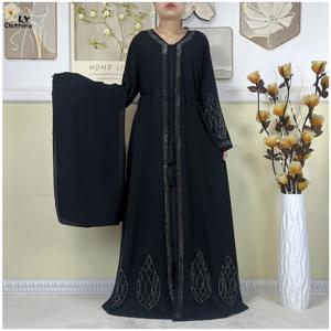 2025New 두바이 여성 우아한 파티 드레스 쉬폰 오픈 Abaya 여성 드레스 이슬람 의류 캐주얼 카디건 Abaya 여성 이슬람 드레스