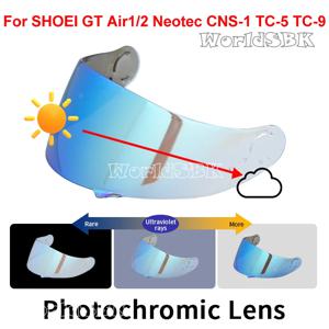 광변색 바이저 렌즈 도금 렌즈 케이스, Shoei GT-Air Gt Air2 Neotec CNS-1 CNS1 TC- 5 TC- 9 헬멧 야간 투시 렌즈용