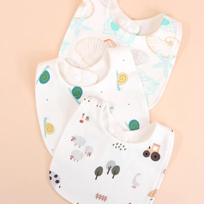 3pcs U 모양 아기 Bibs 360 학위 회전 모슬린 키즈 소년 소녀 두건 Burp Cloth 신생아 유아 타액 수건 유아 물건