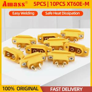 5/10PCS Amass XT60E-M XT60E XT60 남성 플러그 커넥터 RC FPV 항공기 드론 헬리콥터 자동차 보트 배터리 원본에 대 한 골드 도금
