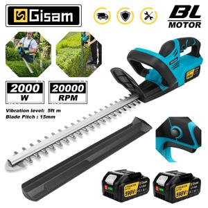 Gisam 20000RPM 브러시리스 전기 헤지 트리머 잔디 깎는 기계 정원 조경 헤지 정리기 트리머 Makita 18V 배터리 핀