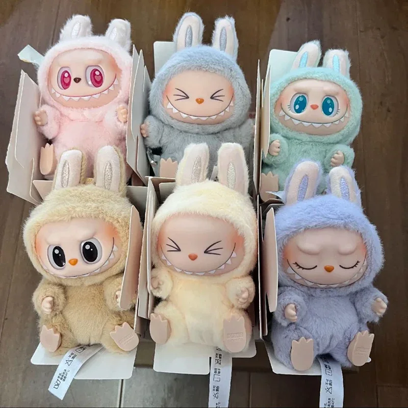뜨거운 2 LABUBU 괴물 앉아 파티 비닐 플러시 블라인드 박스 장식 펜던트 선물