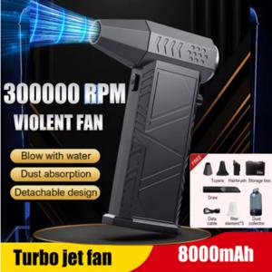 300000   RPM 8000mAh 포켓 먼지 송풍기 미니 터보 제트 팬 충전식 58 메터/초 터보 폭력 팬 청소를위한 강력한 송풍기
