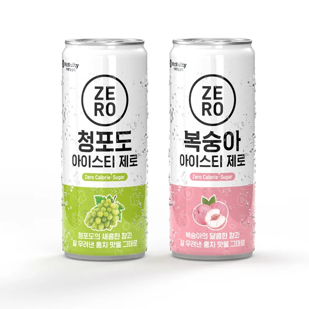 맥널티 아이스티 제로 240ml 복숭아 30개입+청포도 30개입