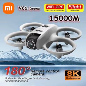 Xiaomi V66 미니 RC 공중 드론 8K Professinal 광각 HD 카메라 접이식 장애물 회피 헬리콥터 높은 드론 장난감 새로운
