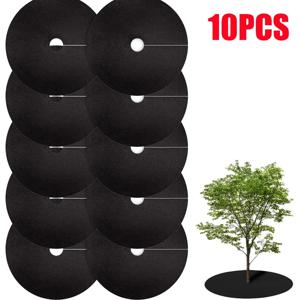 10PCS 부직포 나무 뿌리 덮개 반지 분해 가능한 나무 보호기 매트 잡초 제어 뿌리 보호를위한 재사용 가능한 나무 잡초 장벽