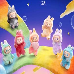 새로운 정품 블라인드 박스 Labubu V3 괴물 에너지 시리즈 비닐 페이스 펜던트 카와이 그림 인형 키 체인 장식 선물