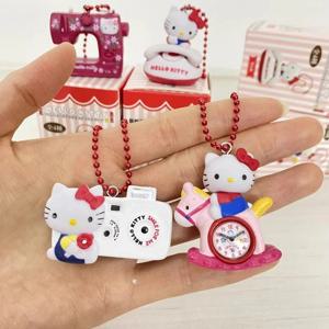 Sanrio 헬로 키티 50 주년 향수 항목 카와이 카메라 알람 시계 전화 재봉틀 블라인드 박스 장난감 펜던트 선물