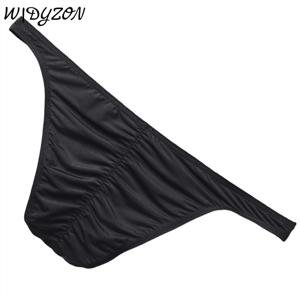 얼음 실크 팬티 남성 속옷 남성 미니 팬티 섹시한 U 파우치 주름 뒤로 비키니 슬립 Hombre 통기성 이국적인 란제리