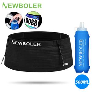 NEWBOLER 탄성 스포츠 허리 가방 팩 러닝 레이스 번호 벨트 트라이 애슬론 마라톤 레이스 사이클링 등산 ​​전화 허리 가방