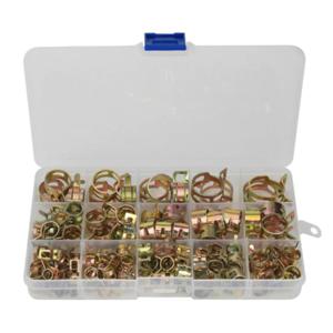 100/115pcs 스프링 호스 클램프 6-22mm 아연 도금 스프링 클립 연료 라인 호스 워터 파이프 에어 튜브 클램프 패스너 파이프 클램프