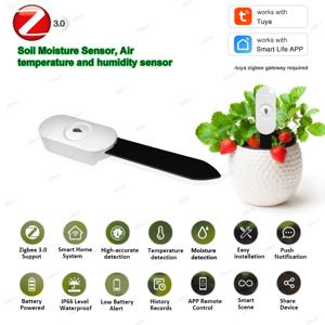 Tuya Zigbee 토양 수분 센서 습도 온도 테스터 스마트 라이프를위한 정원 홈 자동화 관개 감지기 미터
