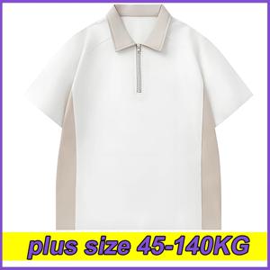 여성 플러스 사이즈 셔츠 여름 야외 스포츠 폴로 셔츠 M-8XL 캐주얼 하프 지퍼 탑 여성용 스플 라이스 옷깃 티셔츠 45-140KG