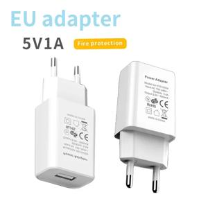 품질 EU 어댑터 DC 5V 1A USB 인터페이스 편리한 여행 전화 충전 헤드 내구성 유연한 검정 흰색 유럽 충전 플러그
