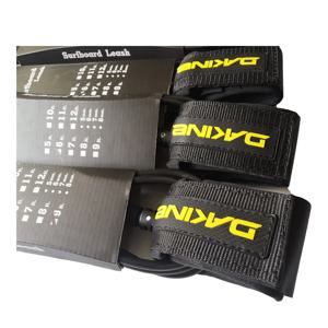 DK 브랜드 서핑 보드 발 가죽끈 6~10피트 7mm TPU 발 로프 간단한 포장이 포함된 검정색 직선 서핑 가죽끈