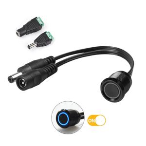 LED 조광기 DC 12V 24V 금속 Recessed 터치 센서 스위치 버튼 제어 LED 스트립에 대 한 무단 디 밍이 가능 DIY 침대 옷장 캐비닛
